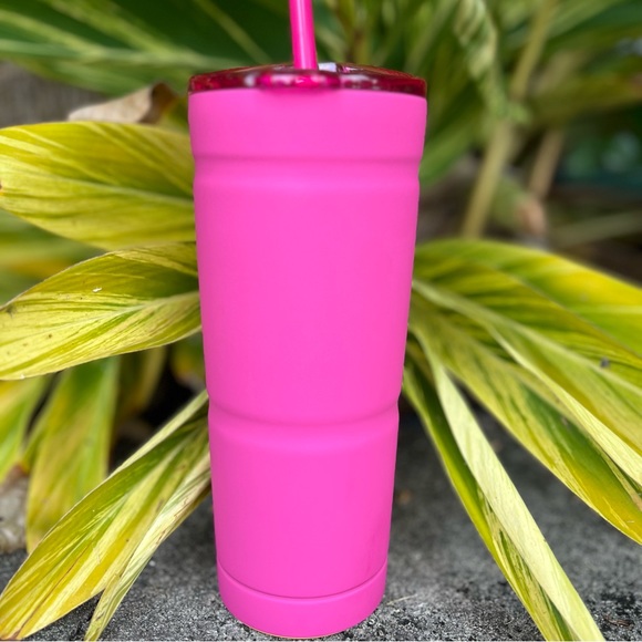 Stainless Steel Barbie Pink Tumbler + Straw | Girl Silhouette & Fonts Options - Picture 3 of 9